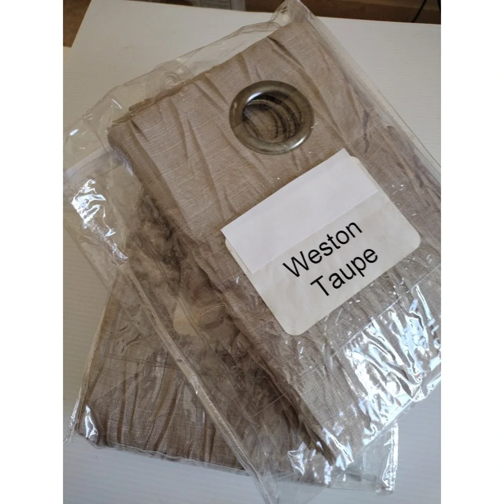 Weston‎ window curtain panel grommets Taupe 2 pack 50x78  Lightweight Textured